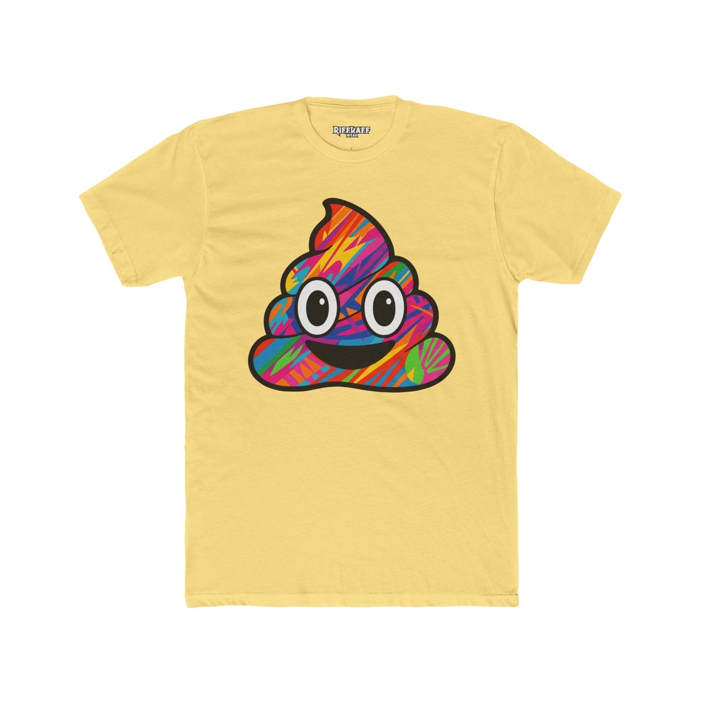 Colorful Cartoon Poop Unisex Cotton Crew Tee - Riff Raff Wear