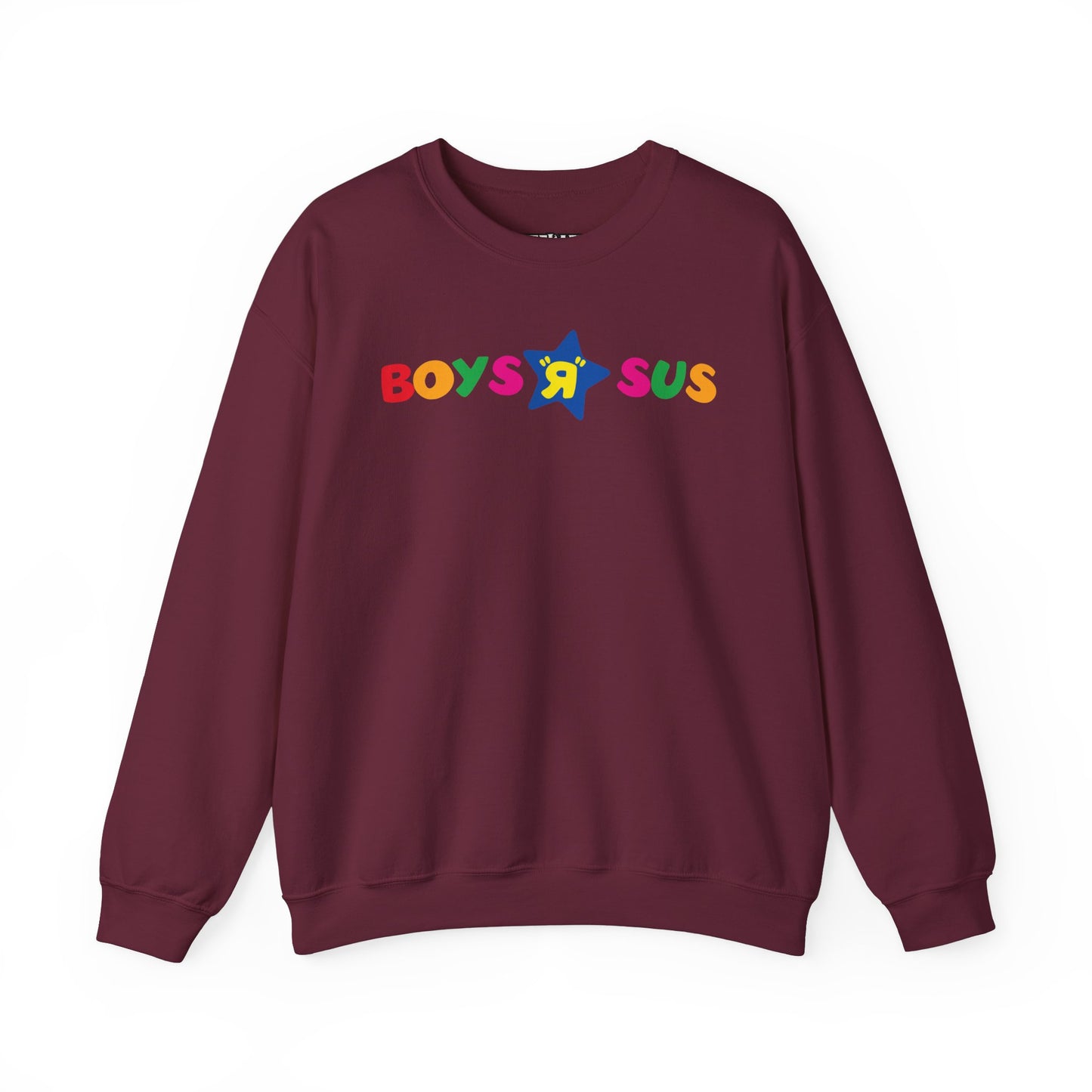 Parody Logo Series - Boys R Sus Unisex Heavy Blend Crewneck Sweatshirt - Fun and Comfortable - Riff Raff Wear
