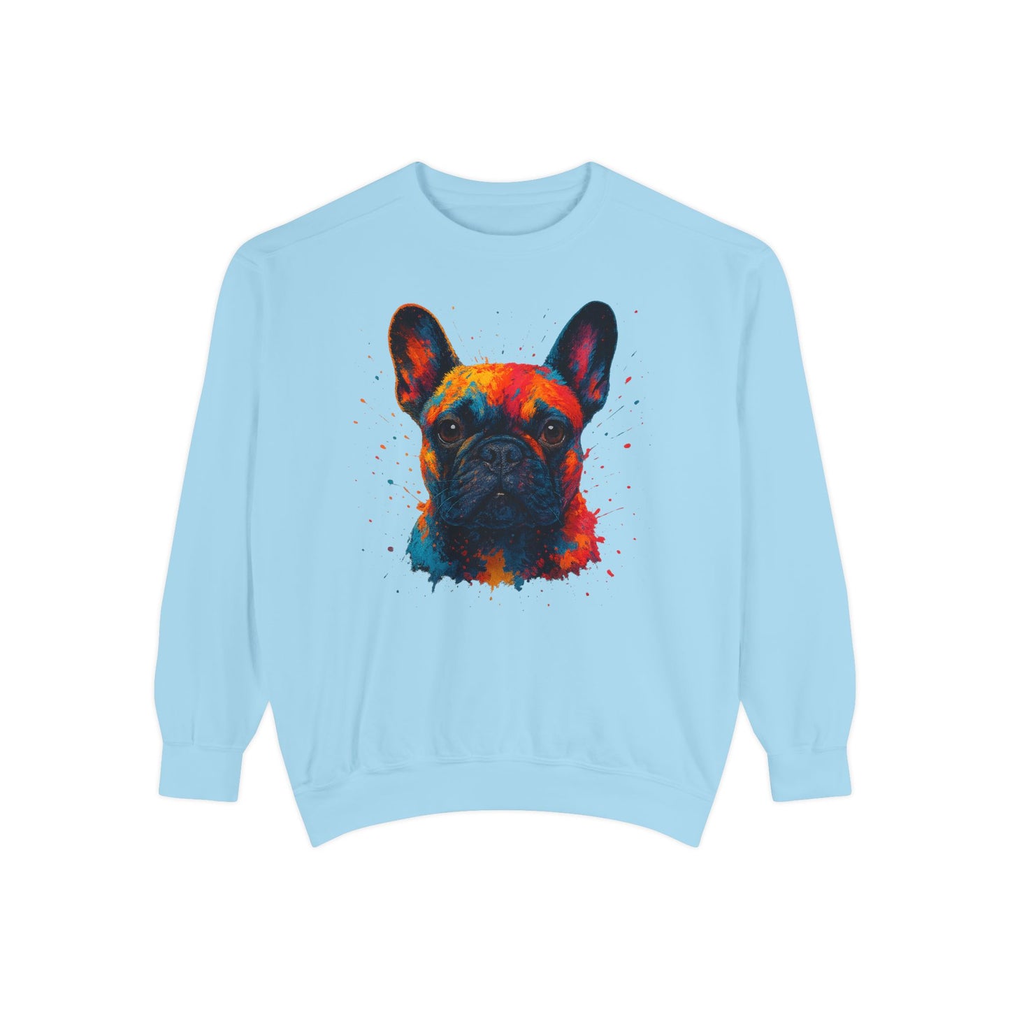 Colorful French Bulldog Sweatshirt - Unisex Garment-Dyed Design - Riff Raff Wear