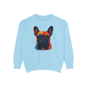 Colorful French Bulldog Sweatshirt - Unisex Garment-Dyed Design - Riff Raff Wear