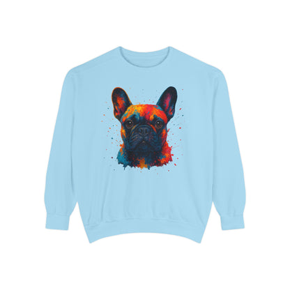 Colorful French Bulldog Sweatshirt - Unisex Garment-Dyed Design - Riff Raff Wear
