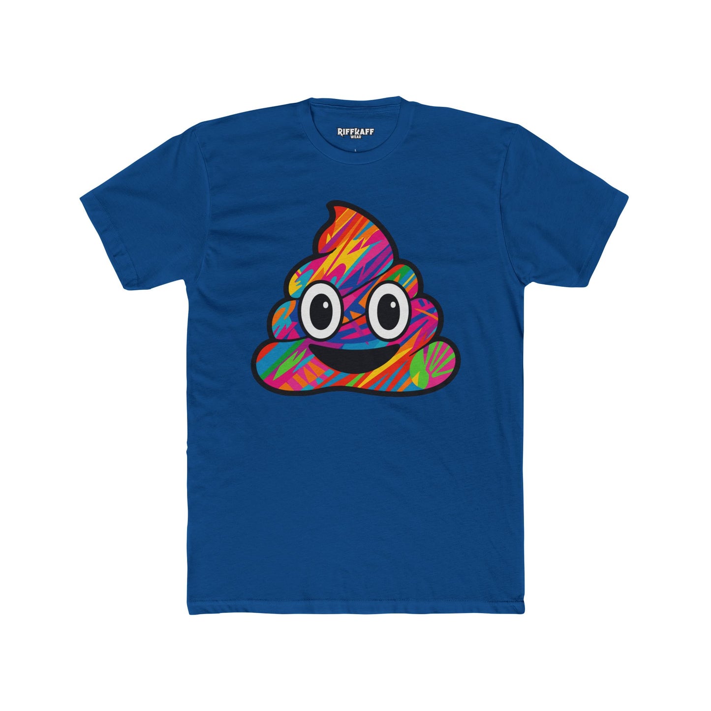 Colorful Cartoon Poop Unisex Cotton Crew Tee - Riff Raff Wear