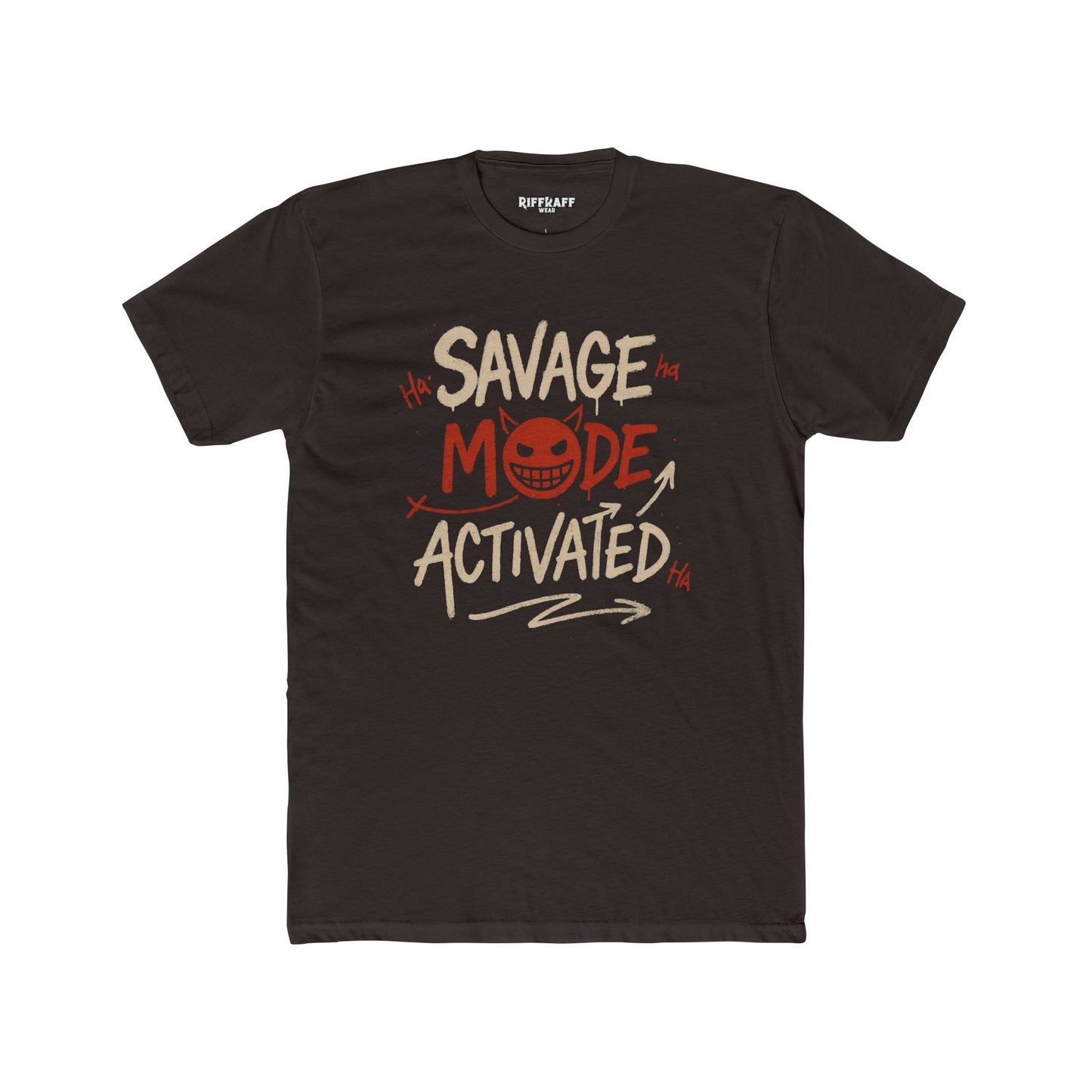 Savage Mode Activated Unisex Cotton Crew Tee – Casual Graphic Shirt for Everyday Style - Riff Raff Wear