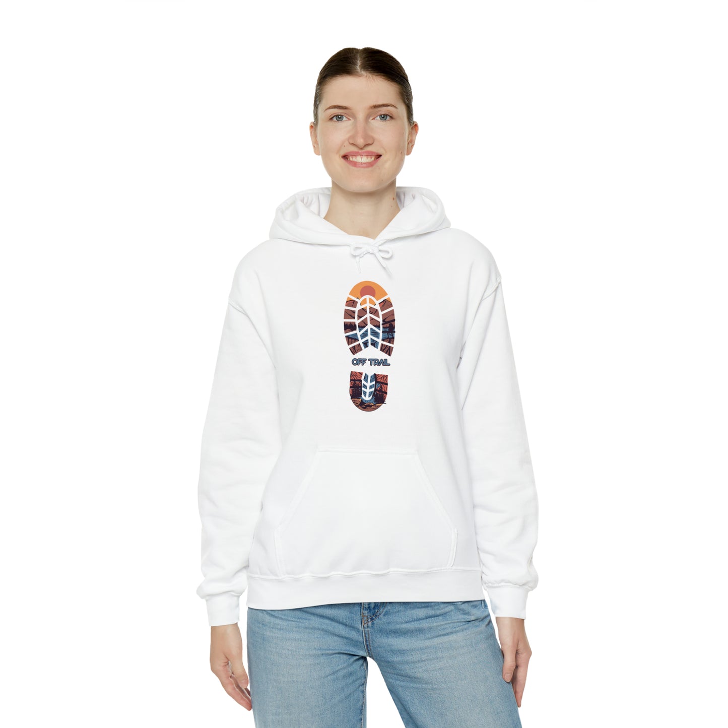 Off Trail Boot Print Unisex Heavy Blend™ Hooded Sweatshirt