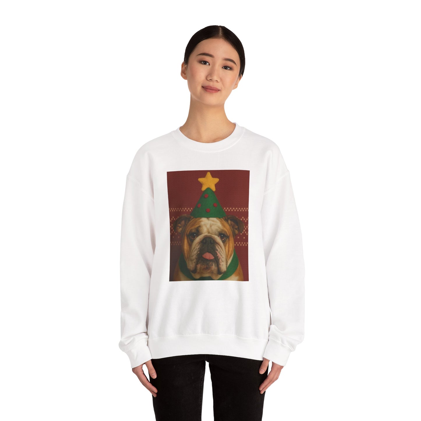 Bulldog Christmas Sweatshirt | Festive Dog Apparel, Holiday Gift, Ugly Sweater Party, Cozy Winter Wear, Pet Lover Gift - Riff Raff Wear