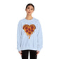 Heart-Shaped Pizza Sweatshirt - Unisex Cozy Crewneck for Food Lovers - Riff Raff Wear