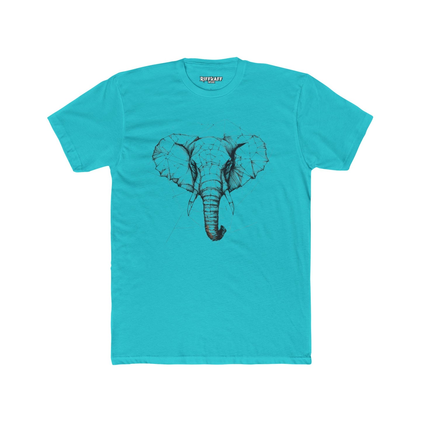 Elephant Design Unisex Cotton Crew Tee, Animal Lover Shirt, Gift for Nature Enthusiasts - Riff Raff Wear