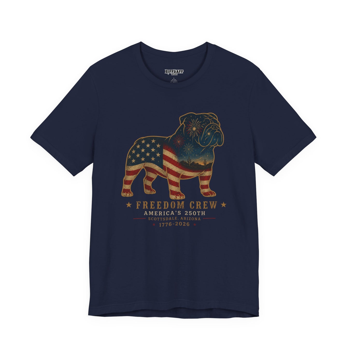 Freedom Crew English Bull Dog T-Shirt – Patriotic Bulldog Flag Tee