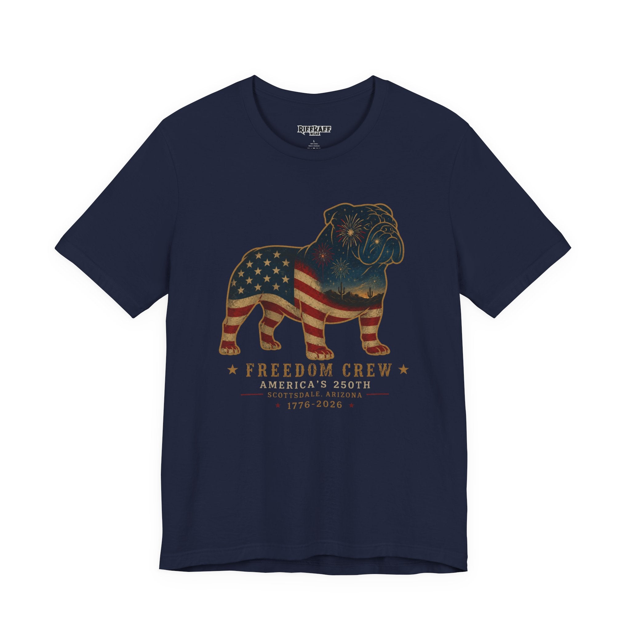 Freedom Crew English Bull Dog T-Shirt – Patriotic Bulldog Flag Tee