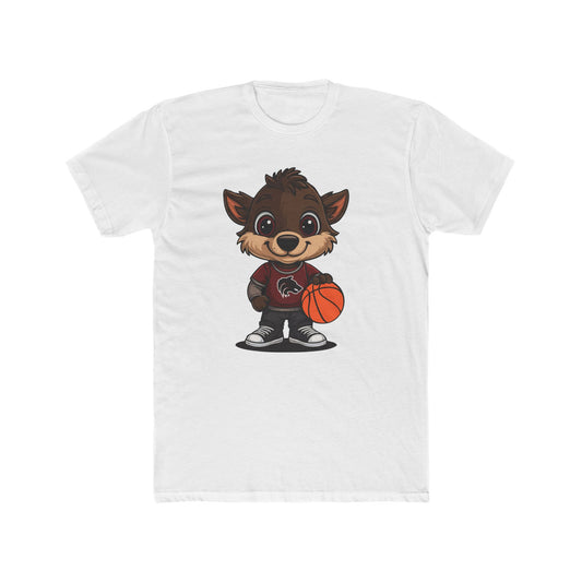 Cute Cartoon Basketball Tee, Unisex Crew Shirt, Fun Graphic T-Shirt, Sporty Casual Wear, Basketball Fan Gift, Everyday Comfort Tee