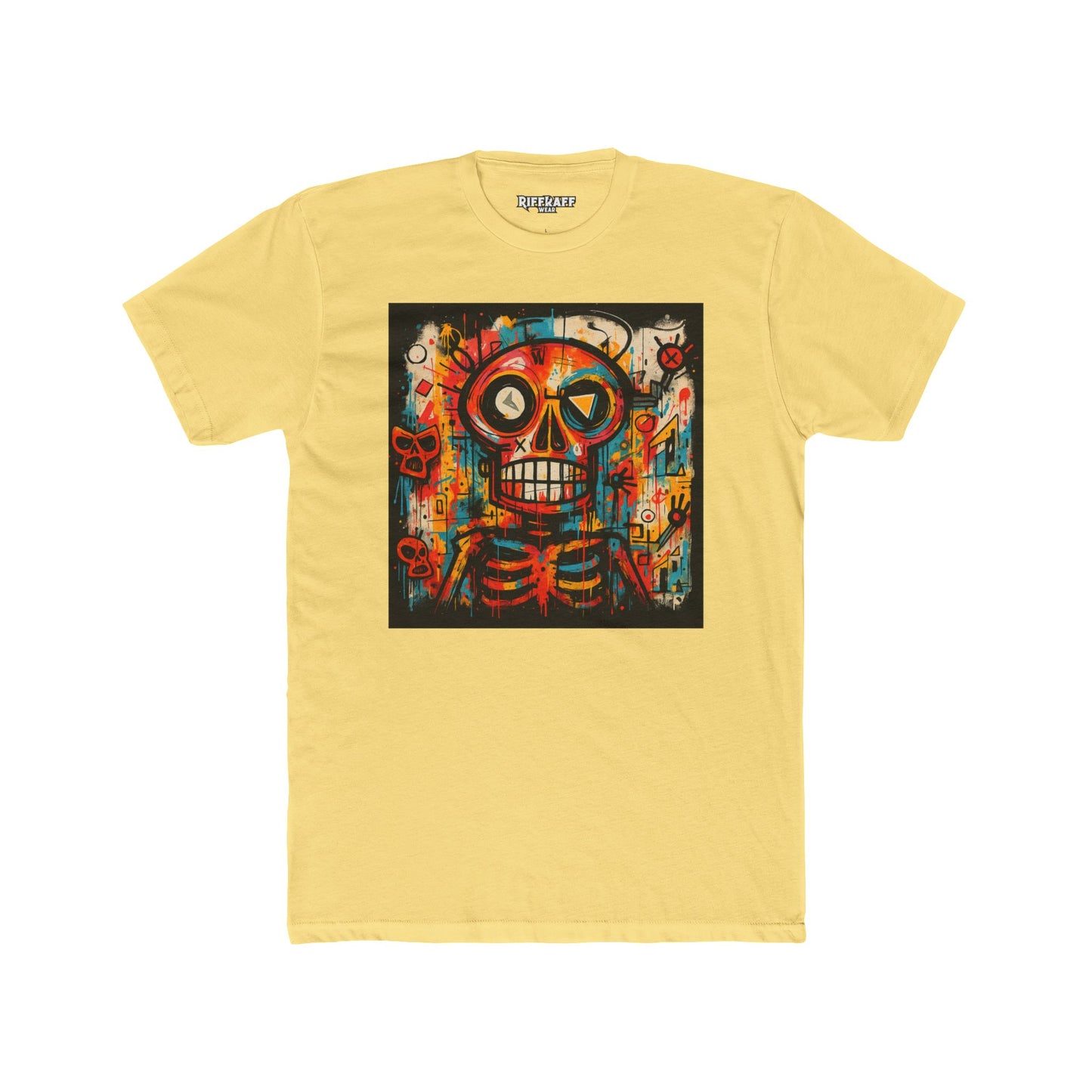 Colorful Skeleton Art Unisex Cotton Crew Tee - Day of the Dead Shirt - Riff Raff Wear