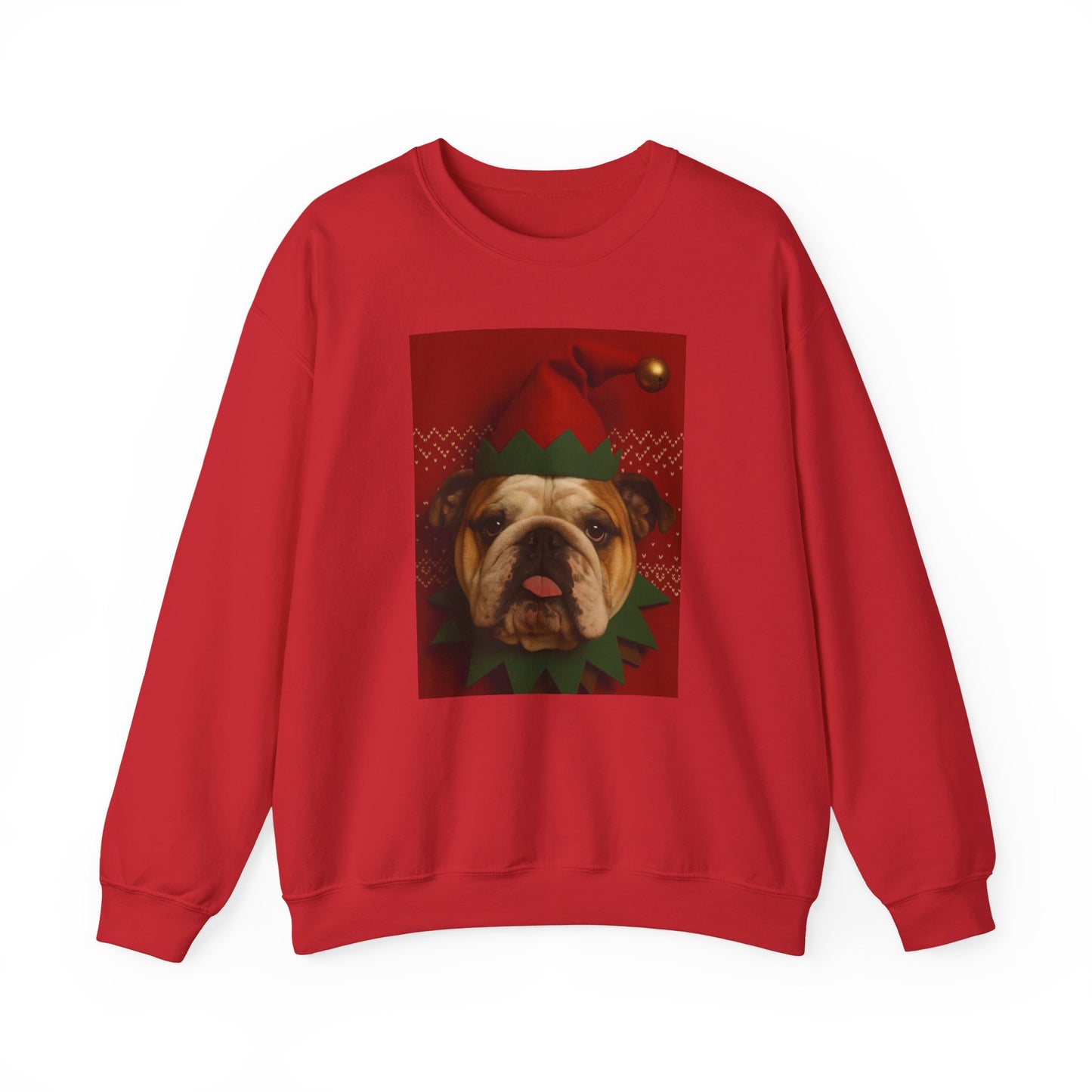 Festive Bulldog Christmas Sweatshirt, Cozy Sweatshirt, Holiday Apparel, Dog Lover Gift, Christmas Sweater, Fun Winter Outfit - Rif Raff Wear