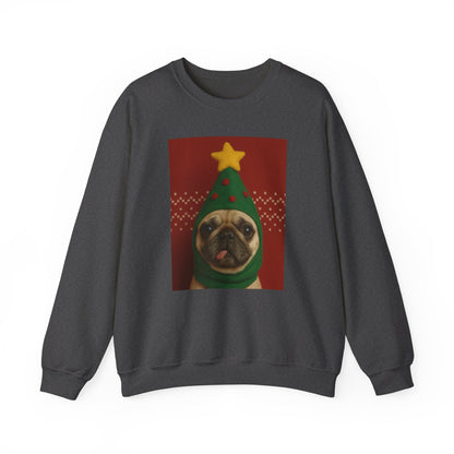 Christmas Pug Sweatshirt, Unisex Crewneck, Cute Holiday Sweater, Dog Lover Gift, Cozy Winter Wear, Fun Christmas Apparel - Riff Raff Wear