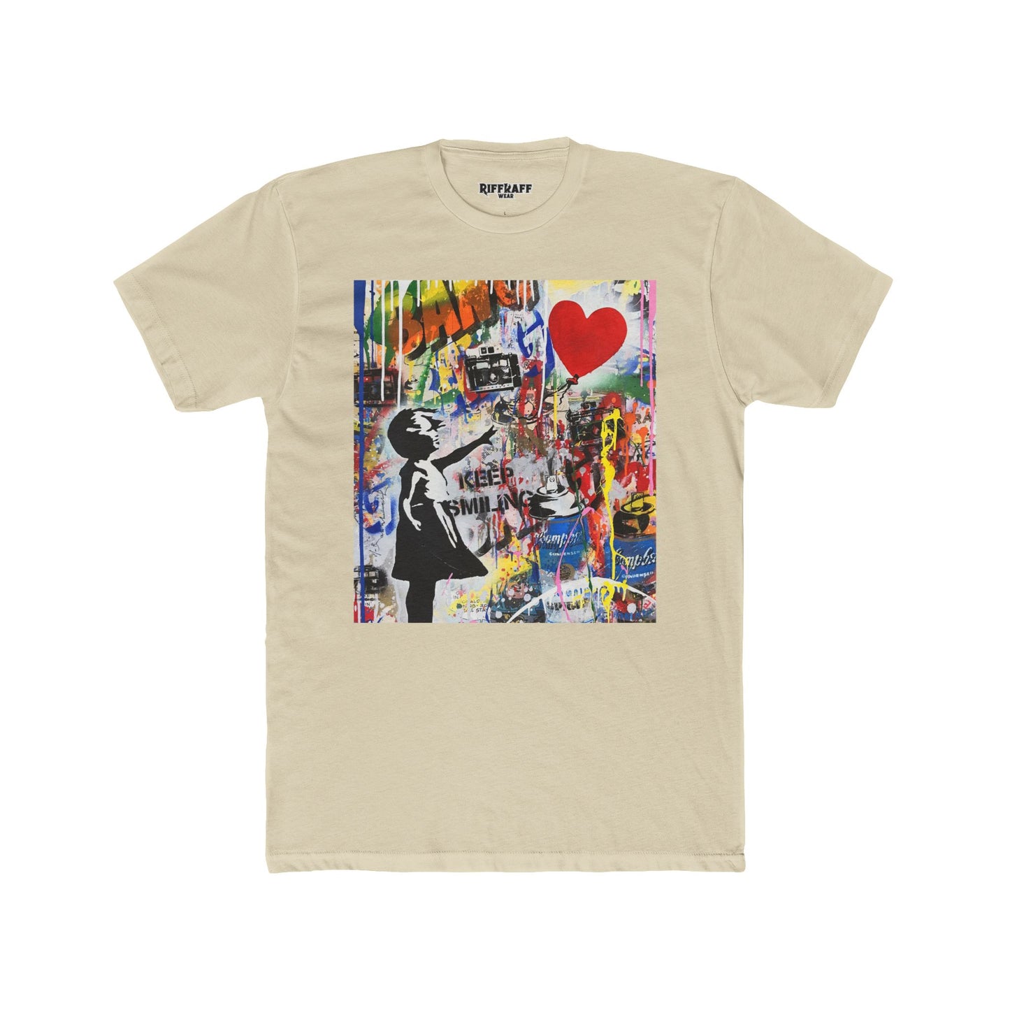 Streetwear - Graffiti Art Keep Smiling  -Unisex Cotton Crew Tee - Riff Raff Wear