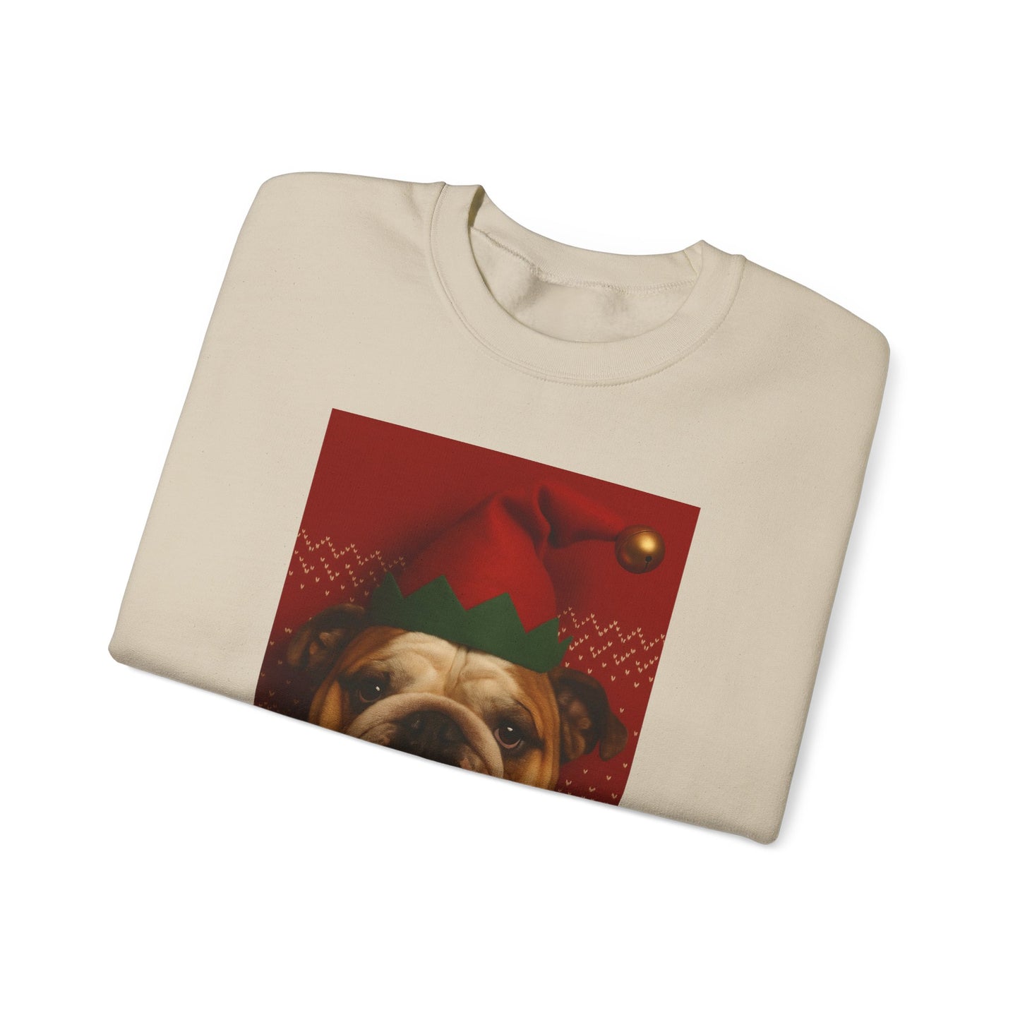 Festive Bulldog Christmas Sweatshirt, Cozy Sweatshirt, Holiday Apparel, Dog Lover Gift, Christmas Sweater, Fun Winter Outfit - Rif Raff Wear