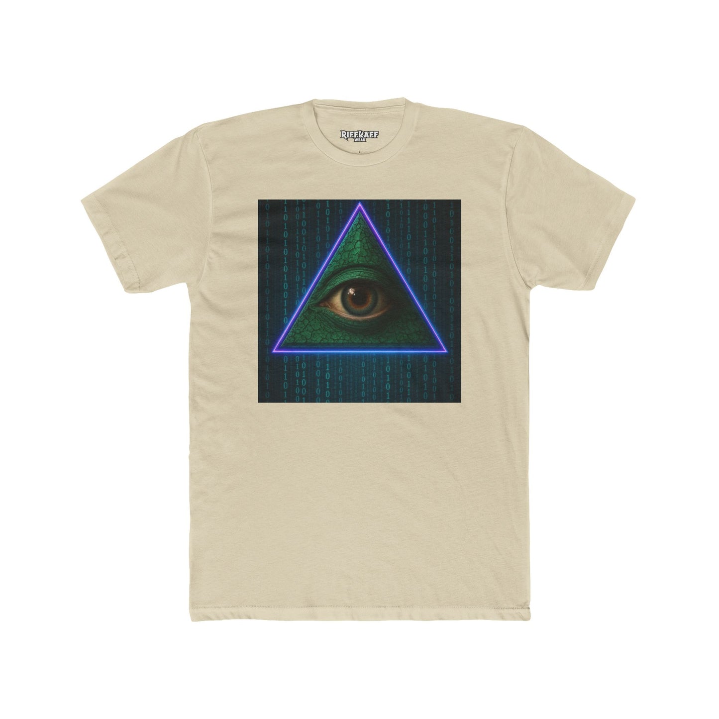 Mystical Eye Unisex Cotton Crew Tee - Retro Cyber Design - Riff Raff Wear