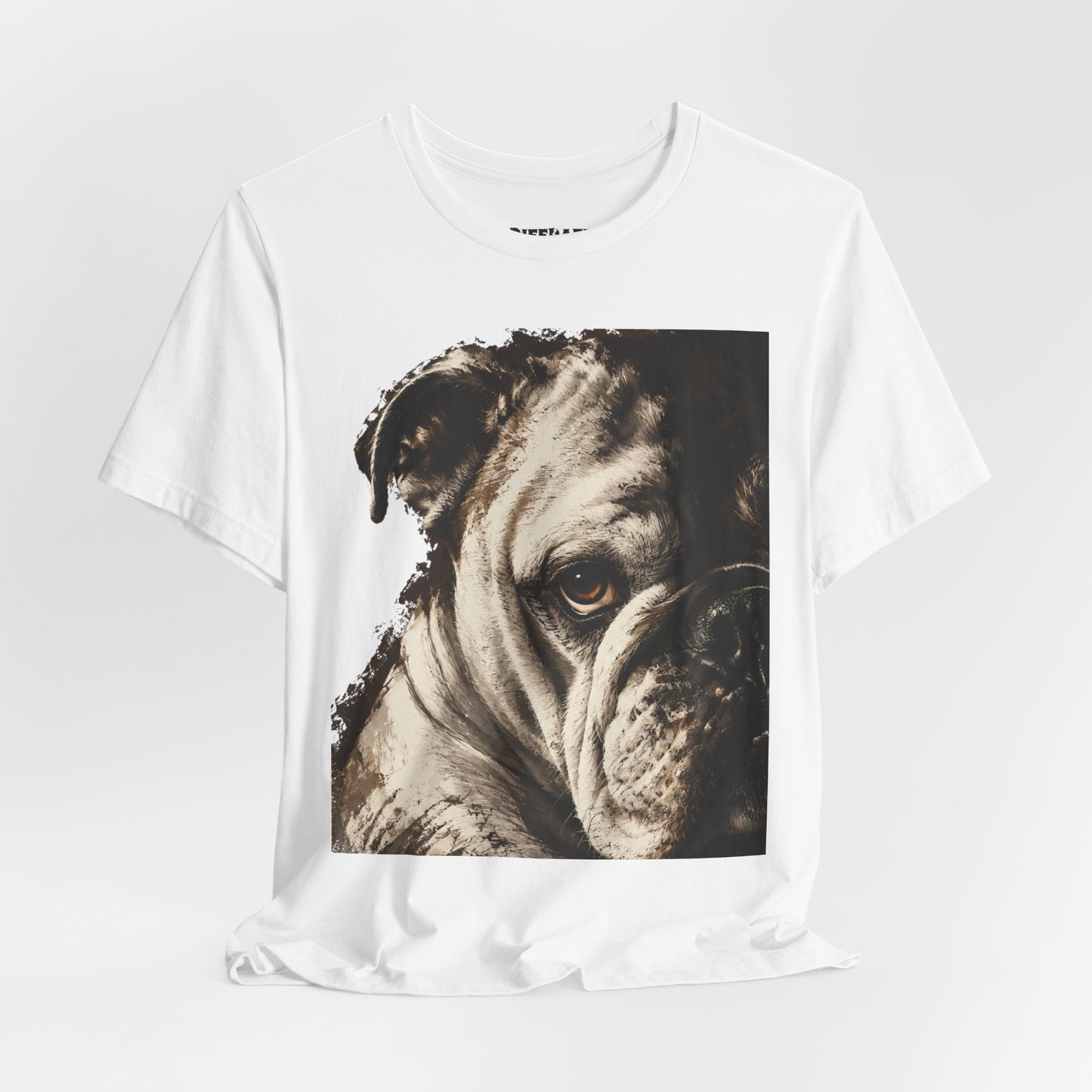 Bulldog Portrait T-Shirt Vintage Sepia Dog Graphic Tee