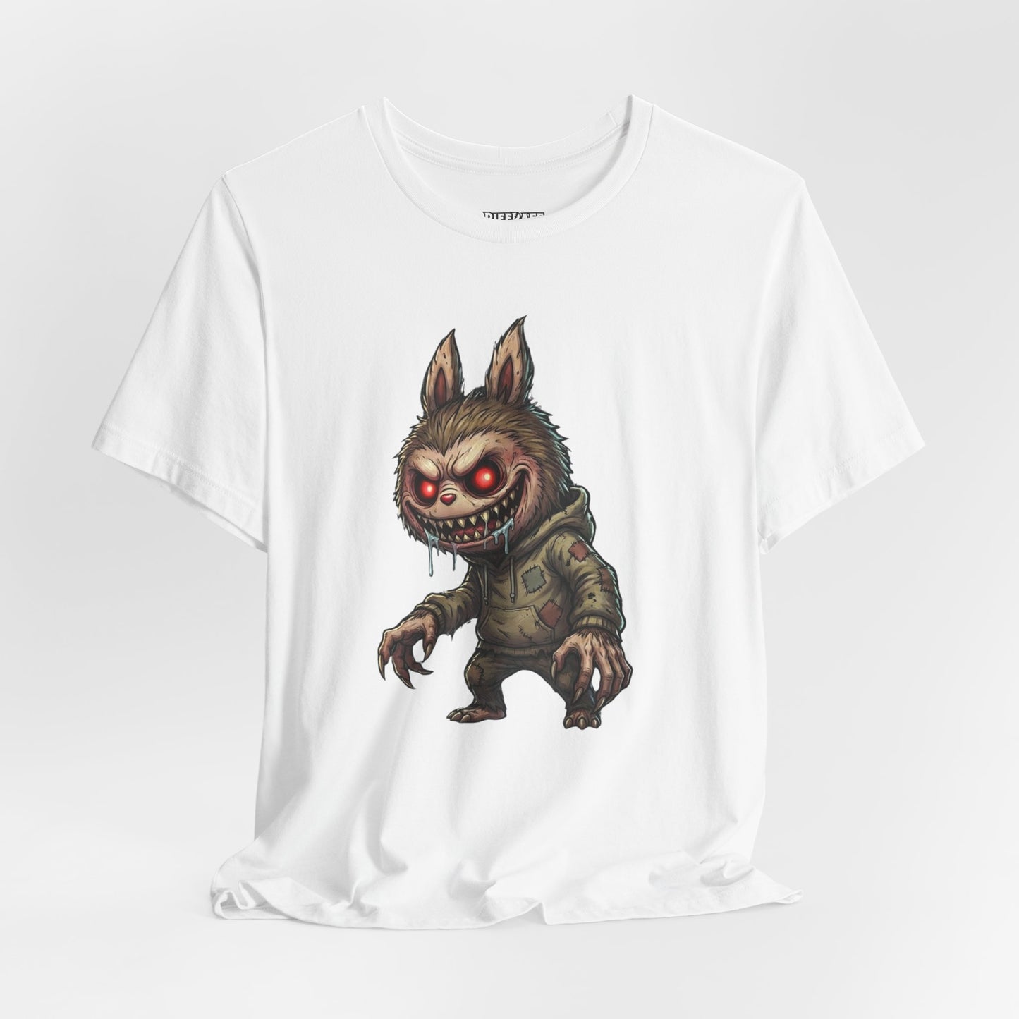 Graphic Tee — Creepy Bunny Monster Front with "F*** You and Your Lab***" Bold Back
