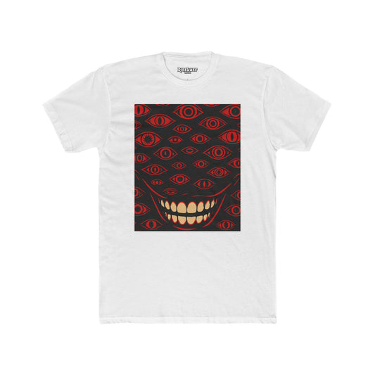 Menacing Smiley Unisex Cotton Crew Tee - Bold Graphic - Riff Raff Wear