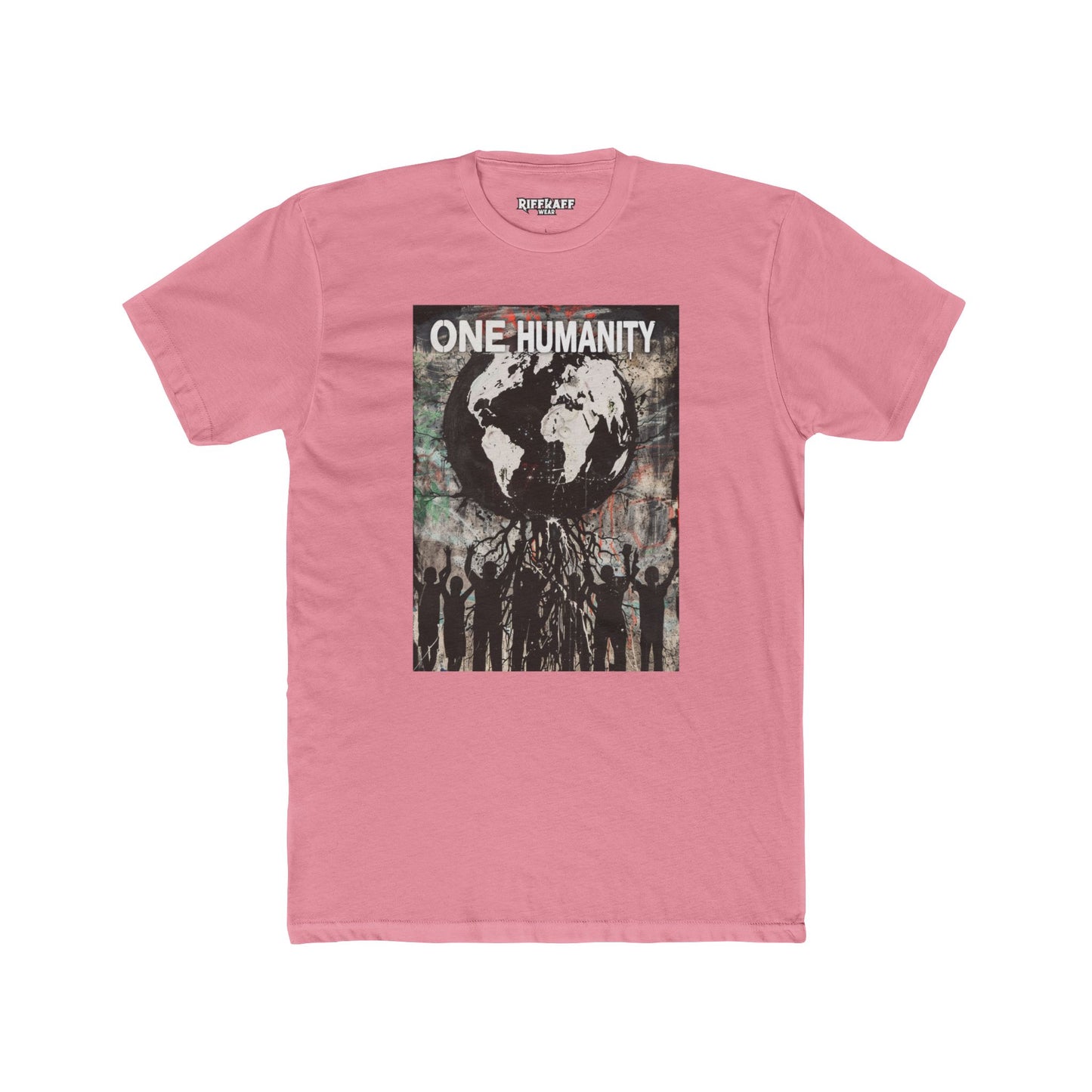 One Humanity Unisex Cotton Crew Tee -  Political Art - Riff Raff Wear