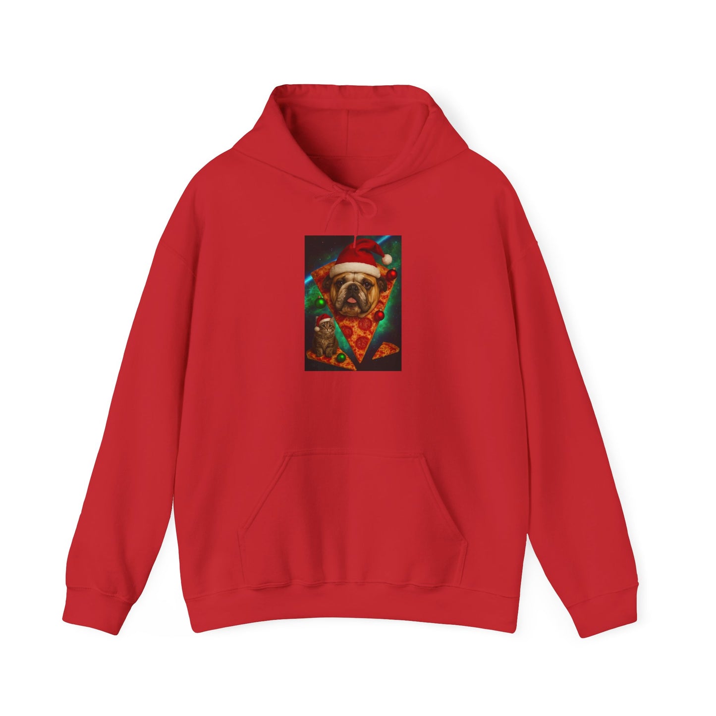 Pug Pizza Party Hoodie - Fun Sweatshirt for Pet Lovers, Holiday Apparel, Christmas Gift, Cozy Gift for Him and Her - Riff Raff Wear