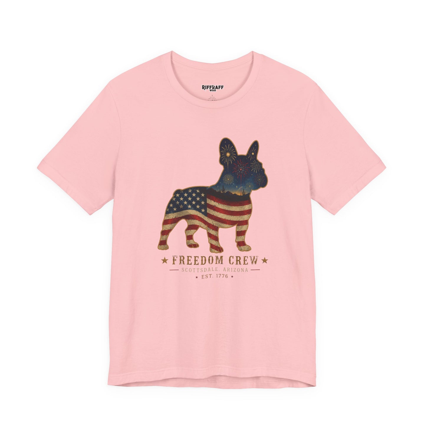 Freedom Crew Frenchie T-Shirt – Patriotic Bulldog Flag Tee