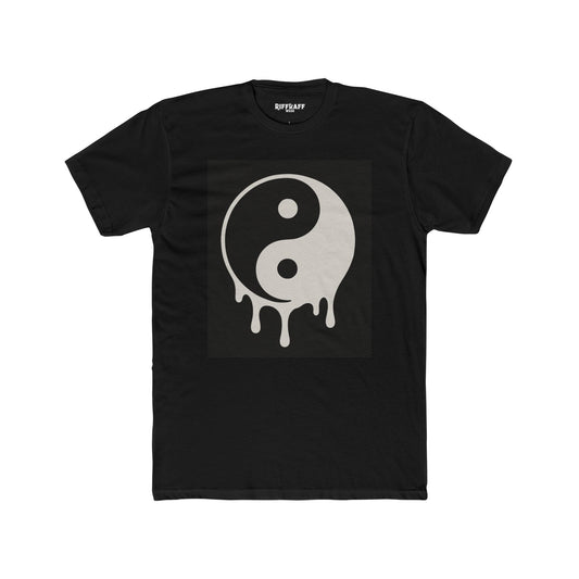 Unisex Cotton Crew Tee with Dripping Yin Yang Design | Casual Wear, Unisex Tee - Riff Raff Wear