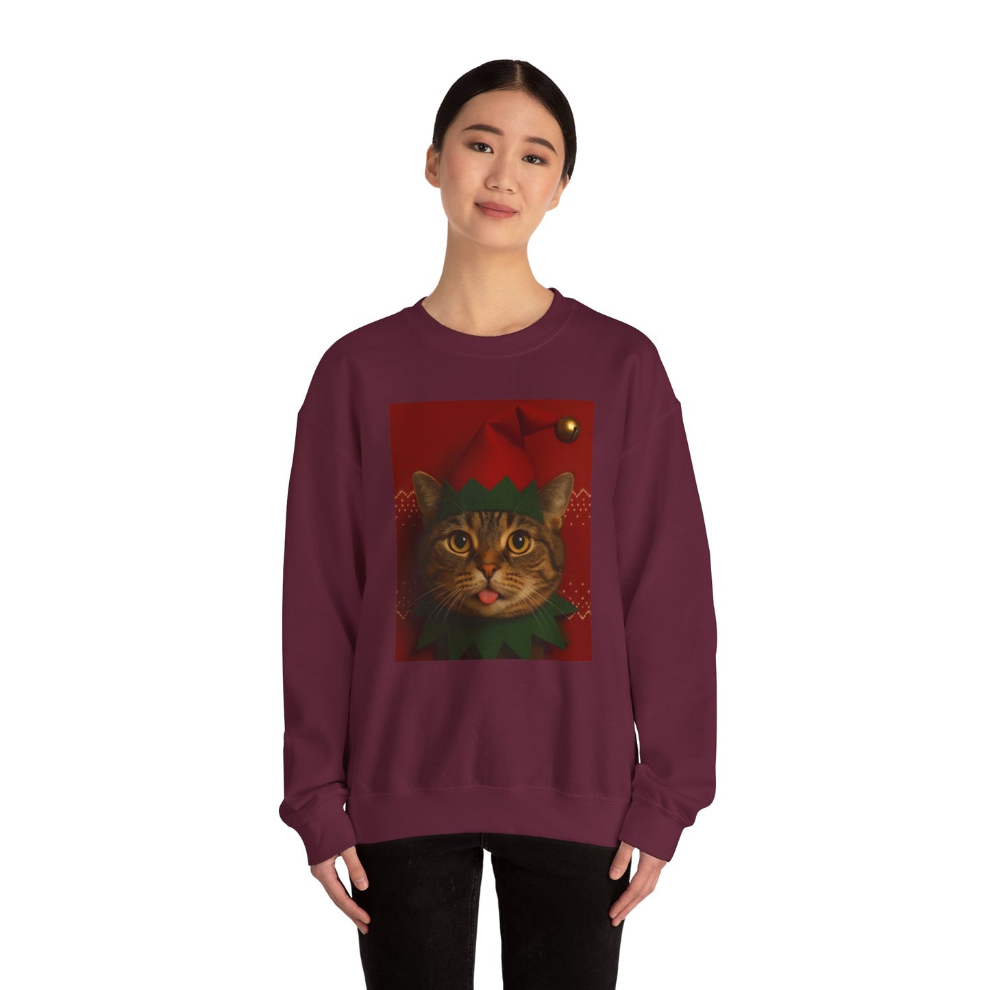 Cute Cat Christmas Sweatshirt, Holiday Sweater, Unisex Crewneck, Gift for Cat Lovers, Festive Apparel, Cozy Winter Wear - Riff Raff Wear