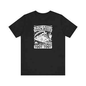 Funny Train Wreck Unisex Tee, Humorous Gift, Casual Wear, Graphic Tee, Birthday Gift, Train Lover Shirt - Riff Raff Wear