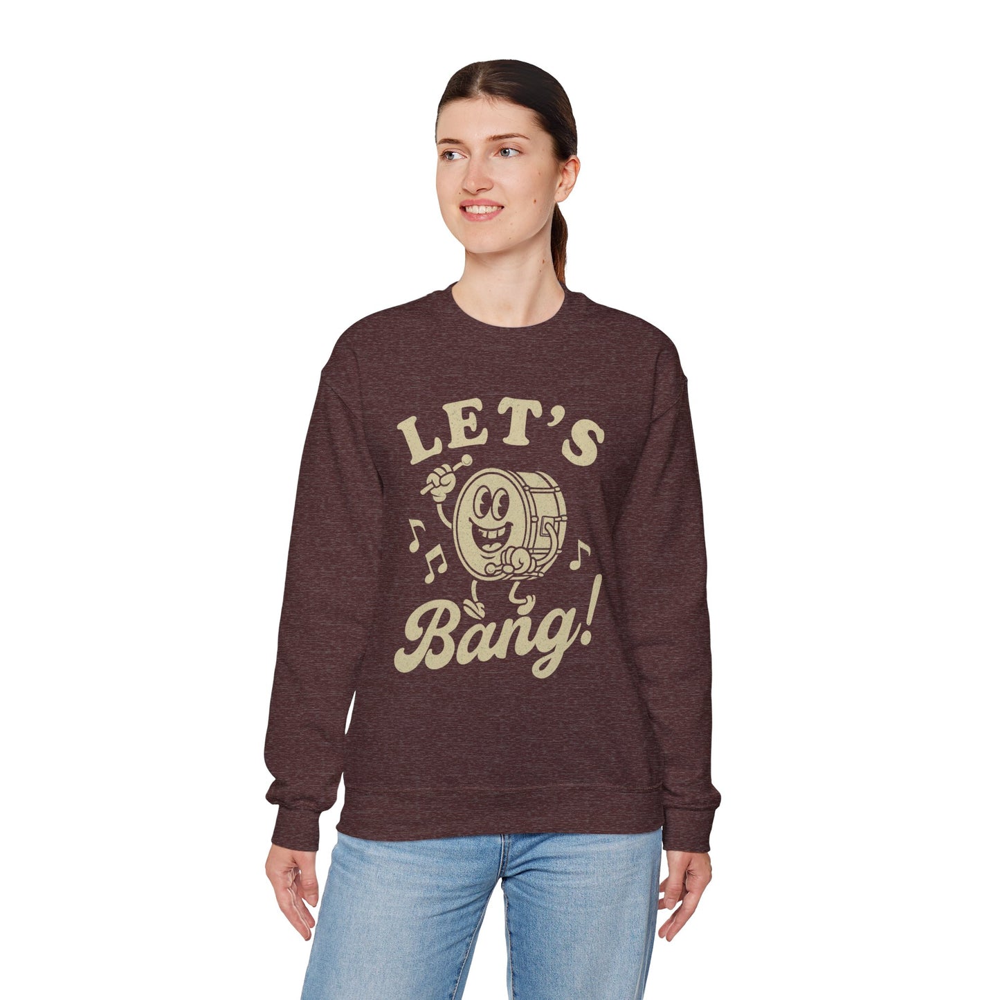 Let's Bang! Unisex Crewneck Sweatshirt - Fun & Comfy Apparel for Music Lovers - Riff Raff Wear