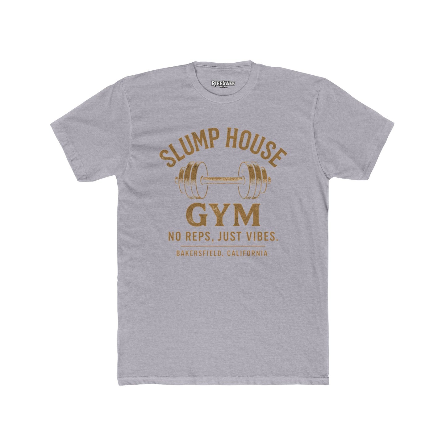 Unisex Cotton Crew Tee - Slump House Gym | No Reps, Just Vibes | Perfect for Fitness Enthusiasts - Riff Raff Underground