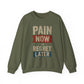 Inspirational Crewneck Sweatshirt - "Pain Now or Regret Later" - Riff Raff Wear
