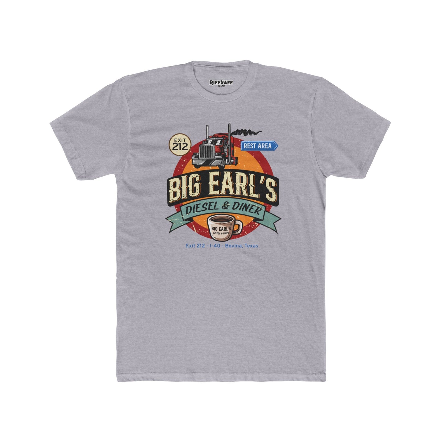 Big Earl's Diesel & Diner Unisex Cotton Crew Tee - Where Regret Gets Refueled - Riff Raff Underground