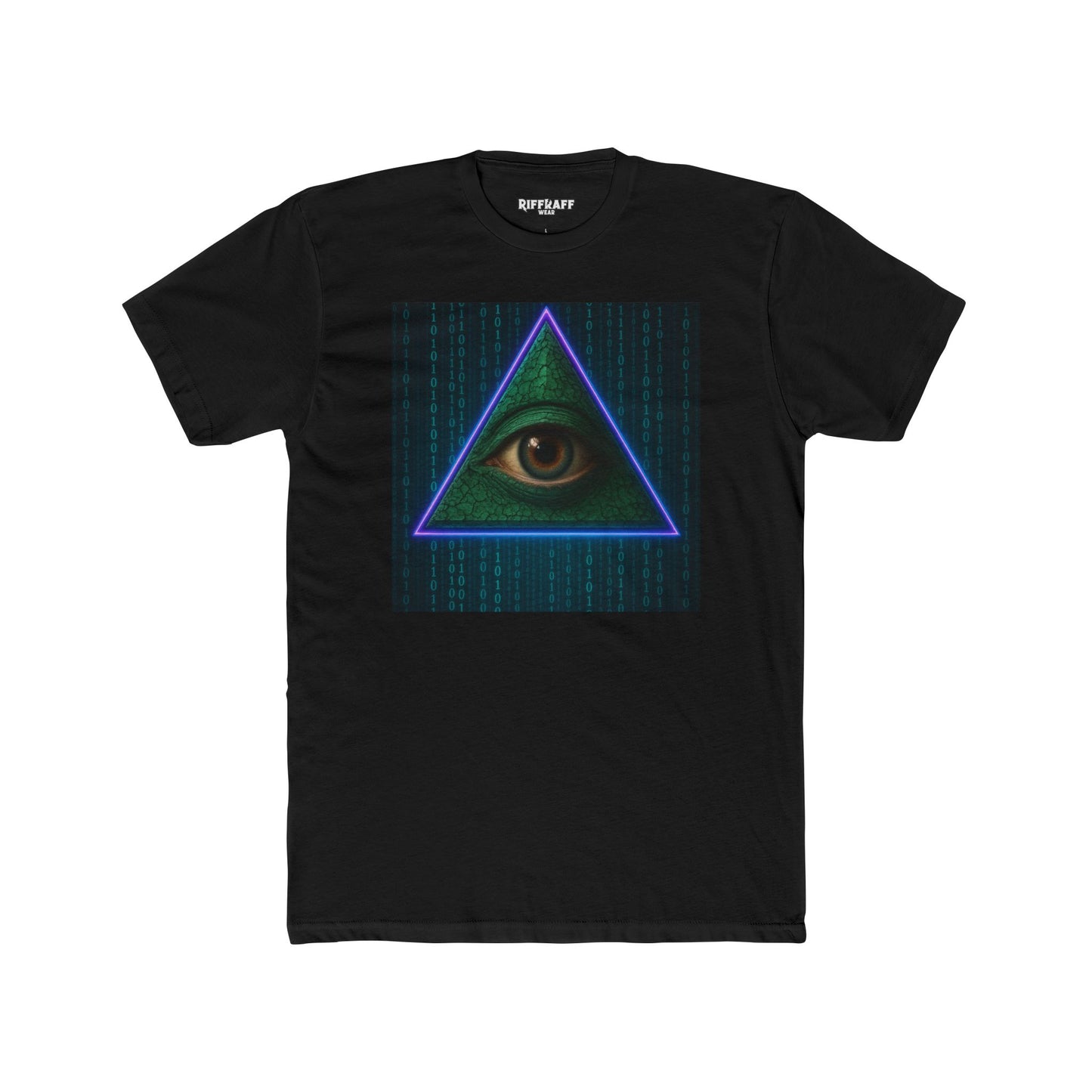 Mystical Eye Unisex Cotton Crew Tee - Retro Cyber Design - Riff Raff Wear