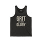 Grit Before Glory Unisex Jersey Tank - Motivational Workout Apparel - Fitness - Riff Raff Wear