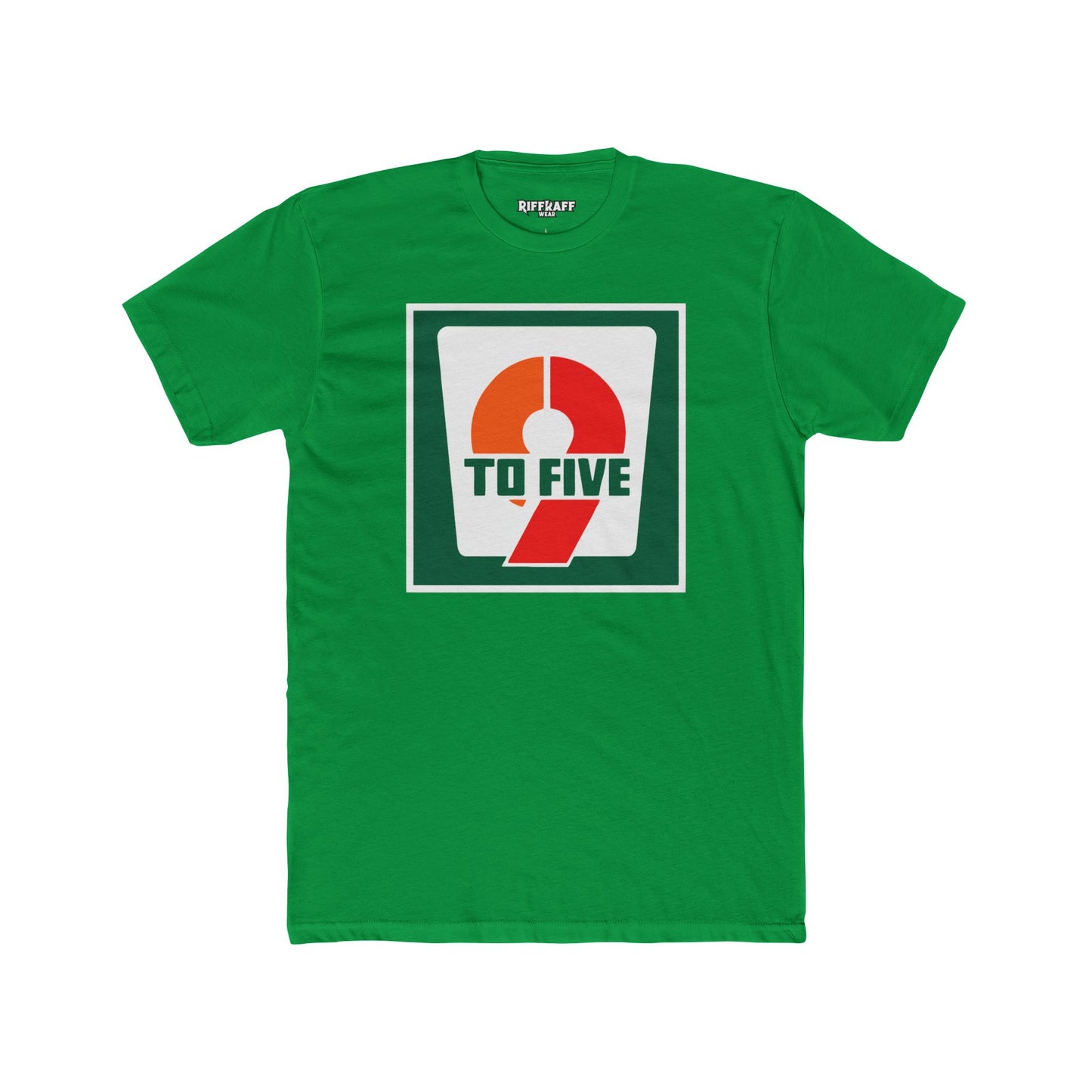 Retro 9 to Five Unisex Cotton Crew Tee - Parody Logo Series - Riff Raff Wear