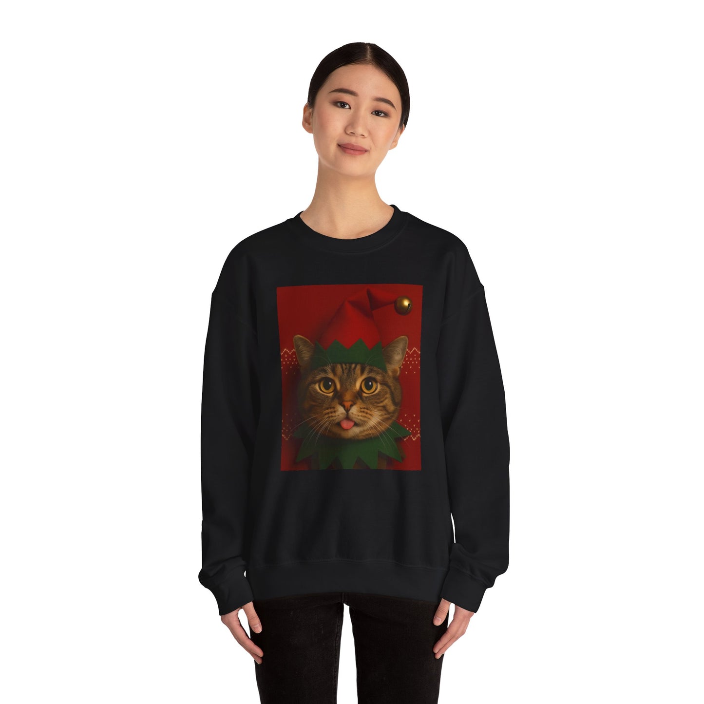 Cute Cat Christmas Sweatshirt, Holiday Sweater, Unisex Crewneck, Gift for Cat Lovers, Festive Apparel, Cozy Winter Wear - Riff Raff Wear