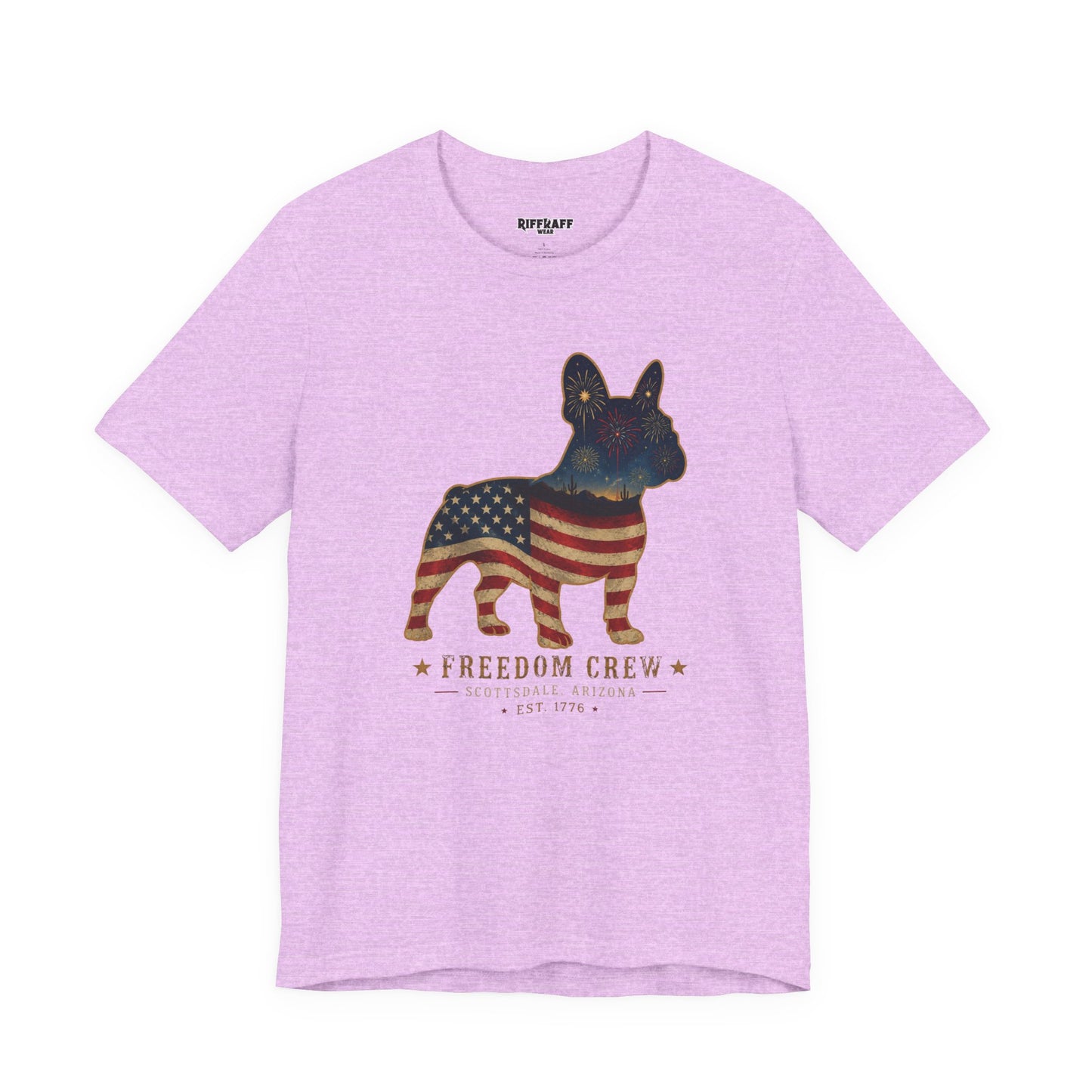Freedom Crew Frenchie T-Shirt – Patriotic Bulldog Flag Tee