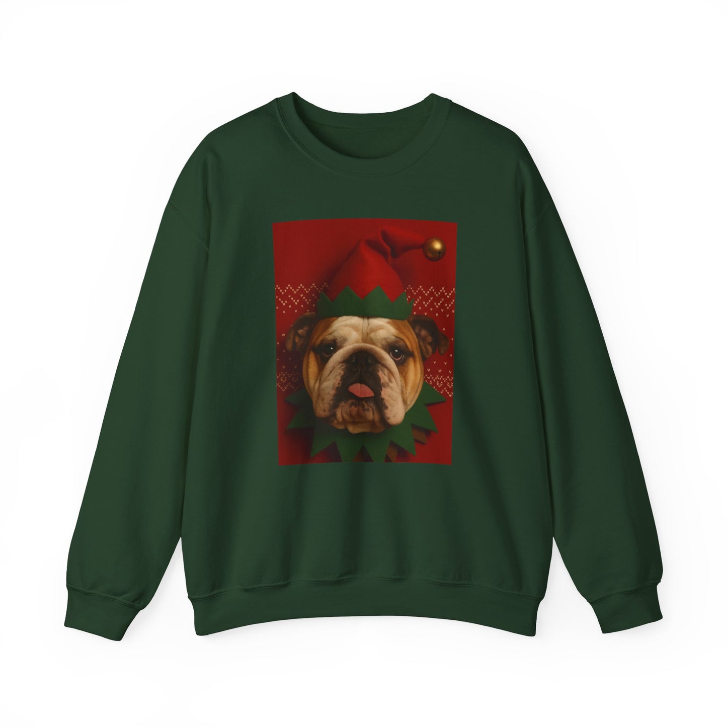 Festive Bulldog Christmas Sweatshirt, Cozy Sweatshirt, Holiday Apparel, Dog Lover Gift, Christmas Sweater, Fun Winter Outfit - Rif Raff Wear