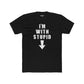 Funny Unisex Cotton Crew Tee - "I'm With Stupid" Graphic T-Shirt - Riff Raff Wear