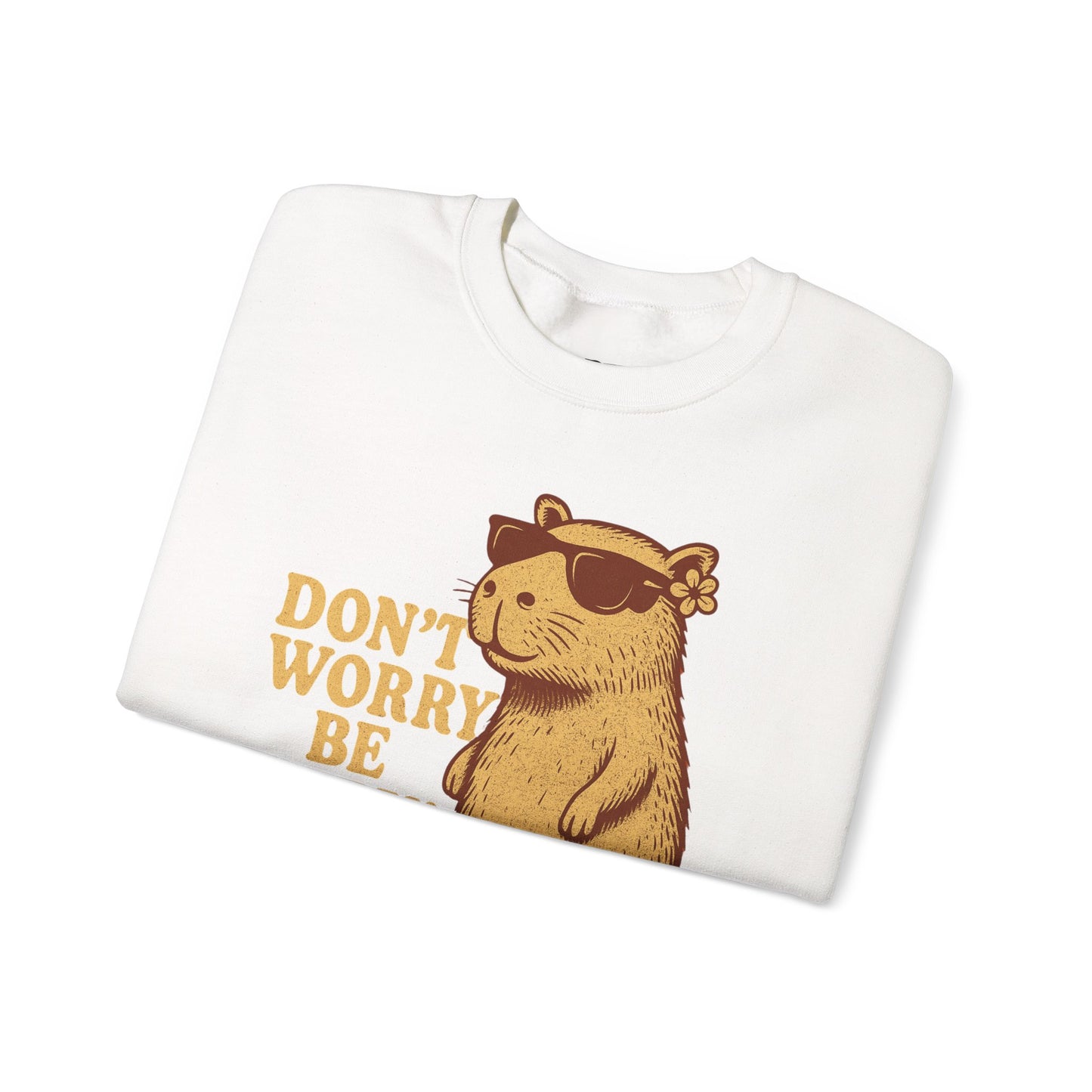 Don't Worry Be Capy! - Unisex Heavy Blend Crewneck Sweatshirt - Riff Raff Wear