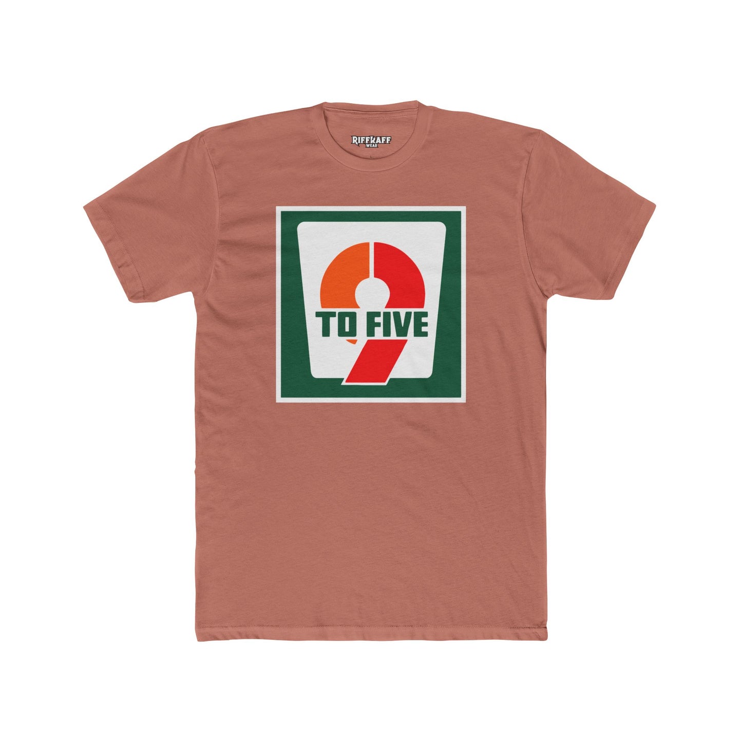 Retro 9 to Five Unisex Cotton Crew Tee - Parody Logo Series - Riff Raff Wear