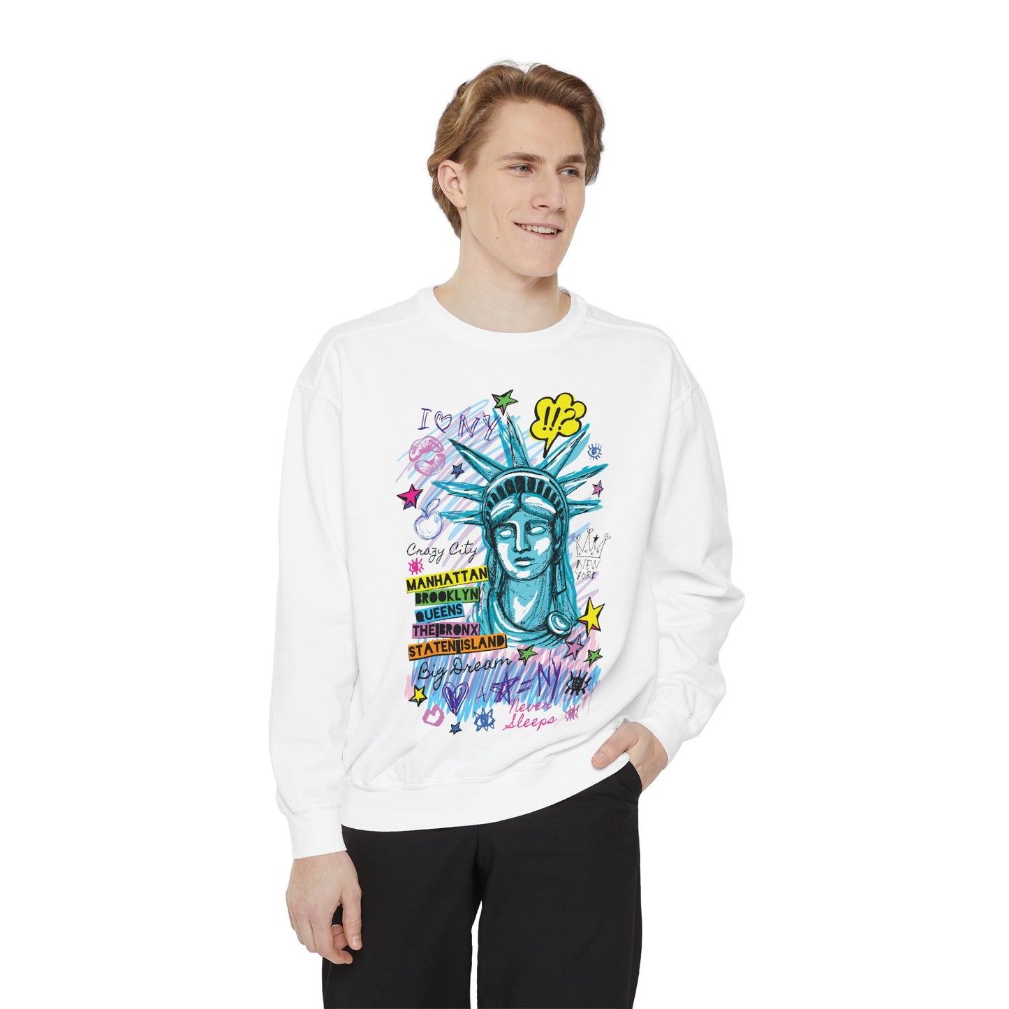 Statue of Liberty Graphic Unisex Sweatshirt - NYC Urban Style - Riff Raff Wear