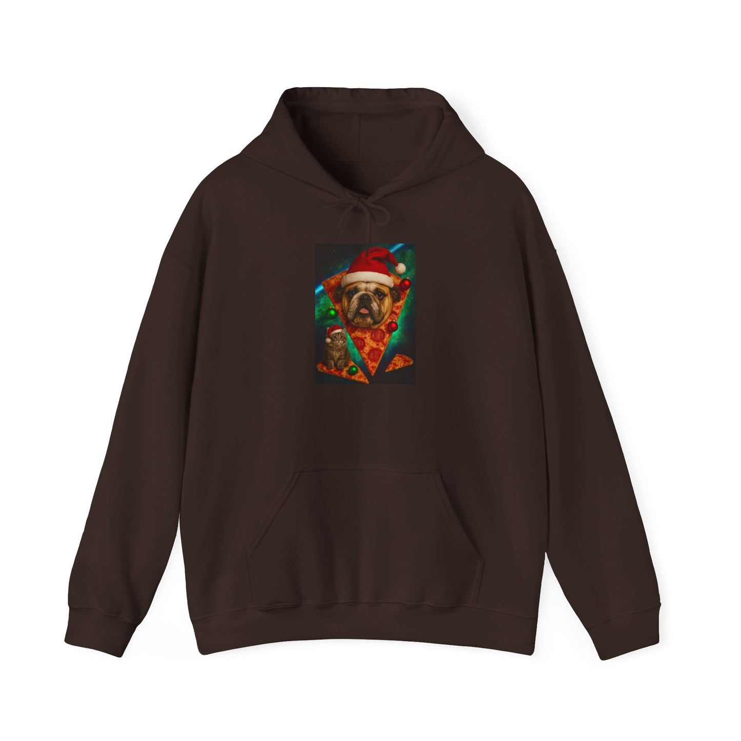 Pug Pizza Party Hoodie - Fun Sweatshirt for Pet Lovers, Holiday Apparel, Christmas Gift, Cozy Gift for Him and Her - Riff Raff Wear