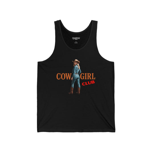 Cowgirl Club Unisex Jersey Tank - Fun Graphic Tee for Western Lovers - Riff Raff Wear