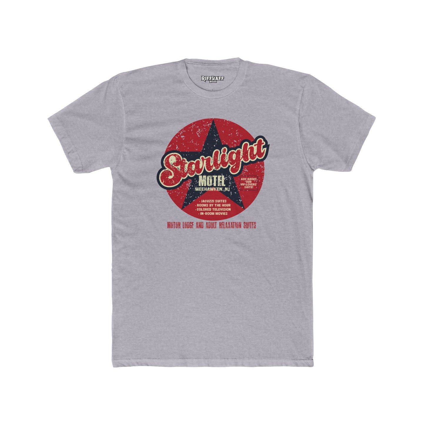 Vintage Starlight Motor Unisex Cotton Crew Tee - Hourly, Nightly, and Regretfully - Riff Raff Underground