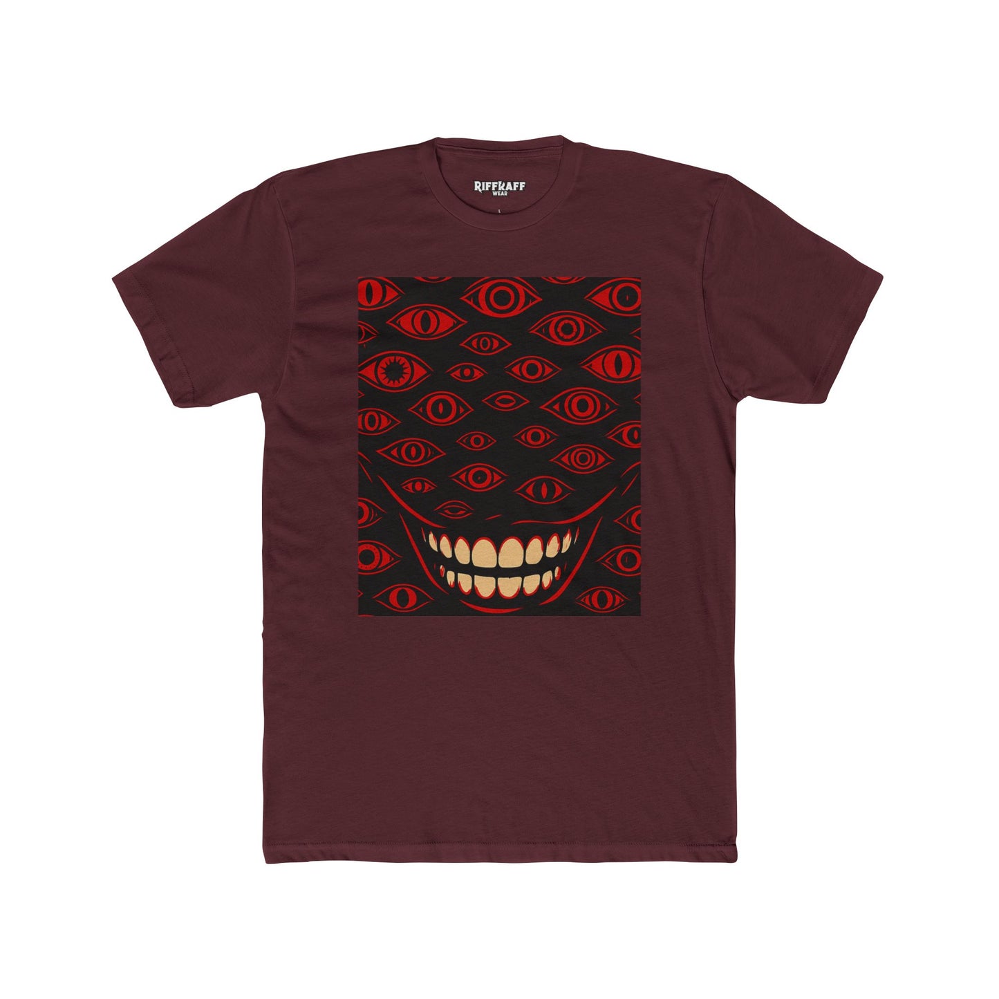 Menacing Smiley Unisex Cotton Crew Tee - Bold Graphic - Riff Raff Wear