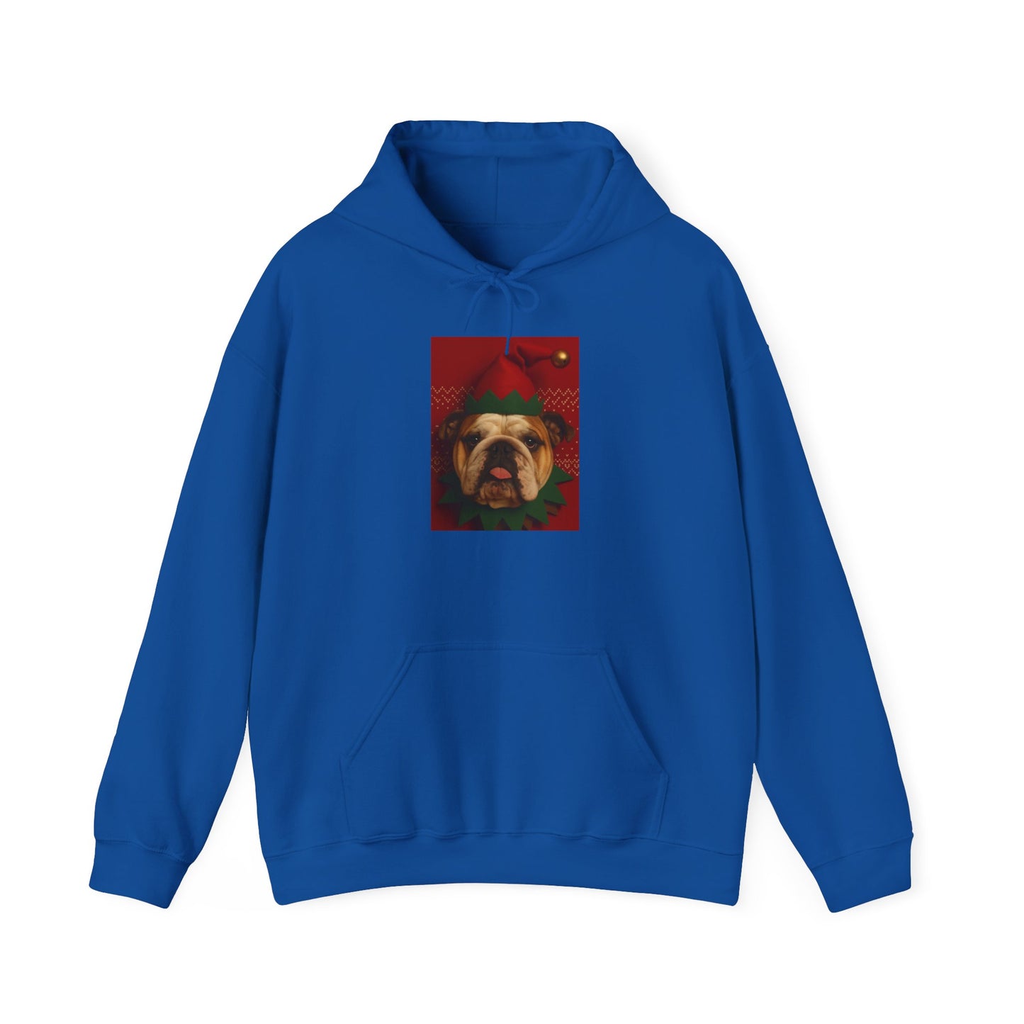 Christmas Bulldog Hoodie, Unisex Heavy Blend Sweatshirt, Funny Pet Gift, Holiday Apparel, Cozy Pullover, Festive Dog Sweatshirt - Riff Raff Wear
