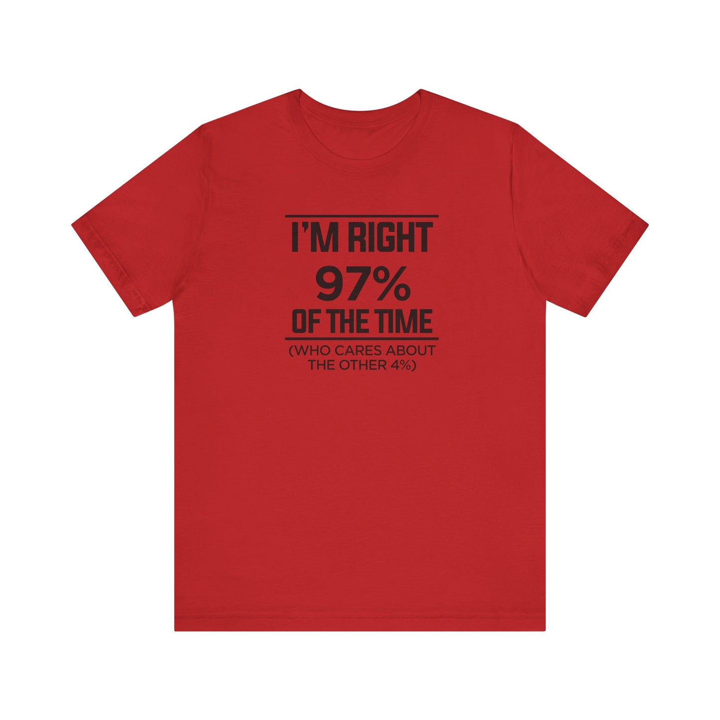 Dad Funny I'm Right 97 Percent Unisex Jersey Short Sleeve Tee