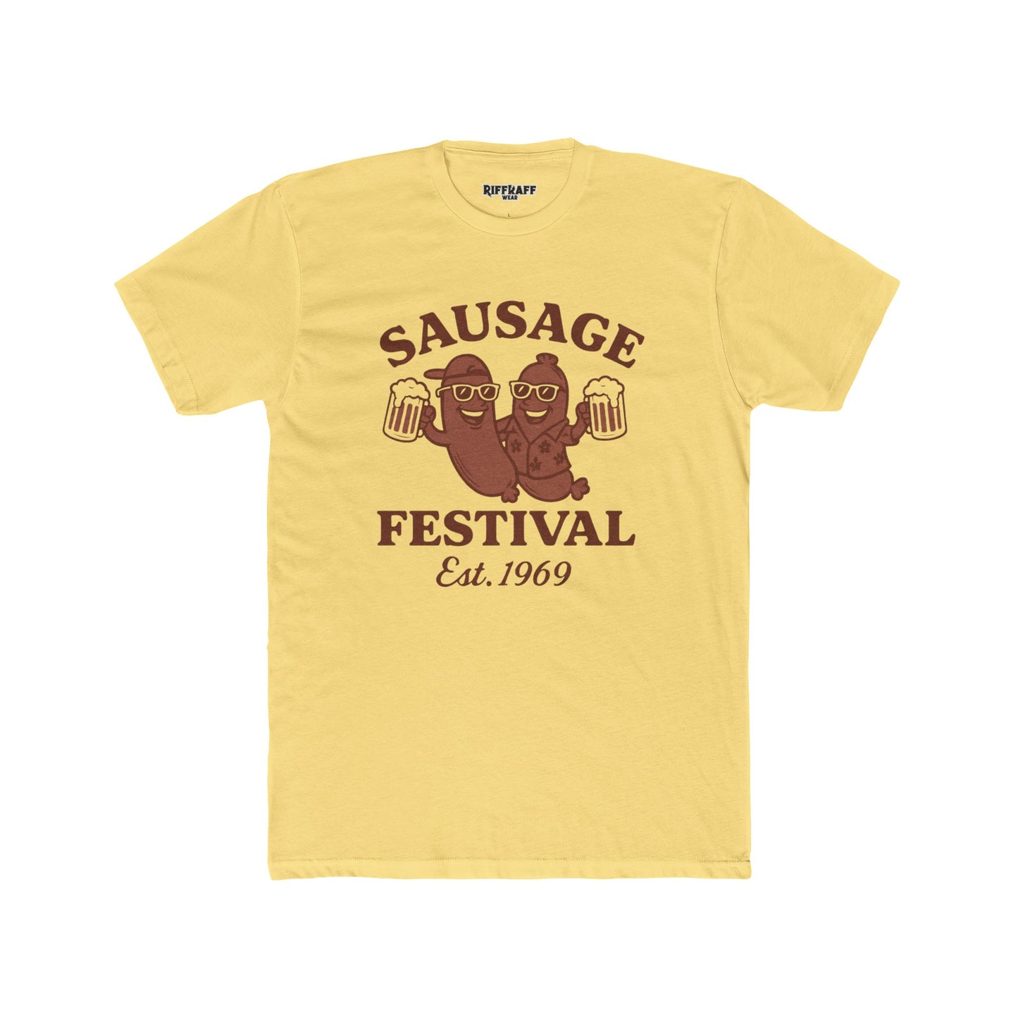 Sausage Festival Unisex Cotton Crew Tee | Fun & Festive Shirt for Food Lovers - Riff Raff Wear